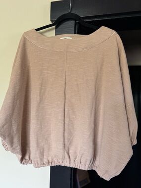 Anthropologie Light Tan Knit Boatneck Pullover